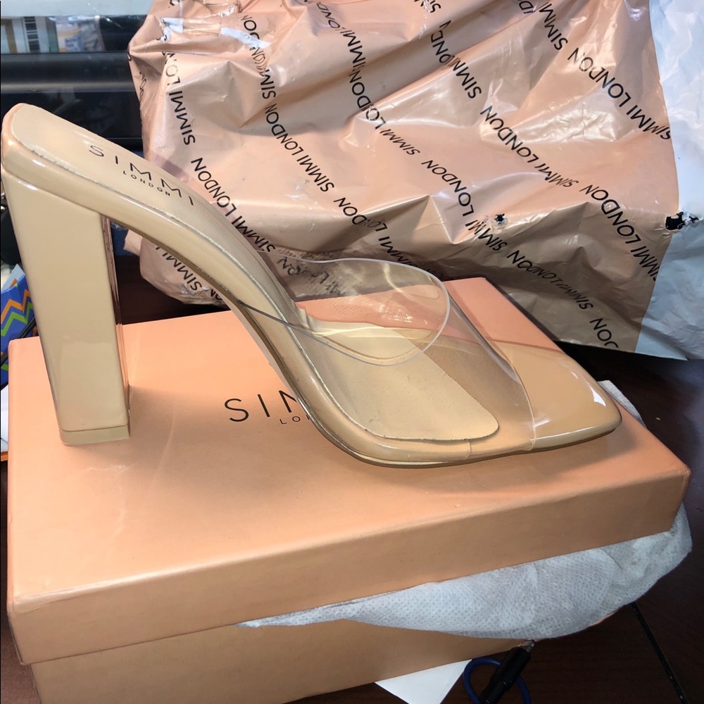 Clear no back heeled sandals